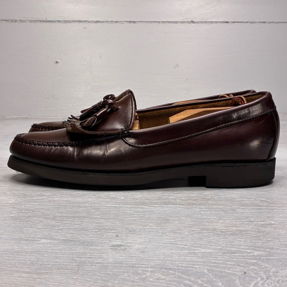 GH Bass Weejuns Tassel Kiltie Loafers Mens 11 Burgundy Leather Slip On Shoe